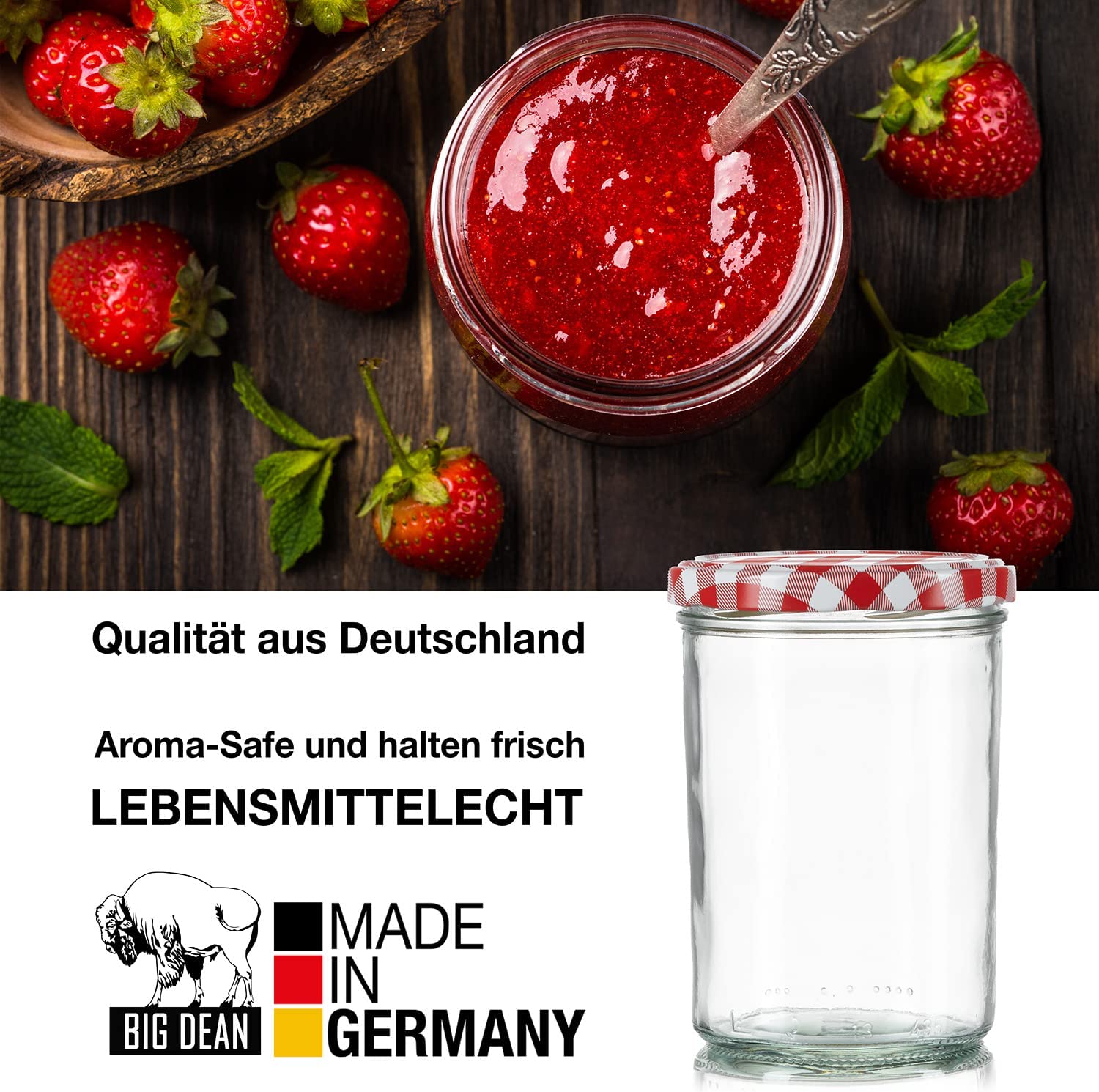 36x Einmachgläser 350 ml - Marmeladengläser TO 82 - Made in Germany - Einweckgläser inkl. Deckel 3