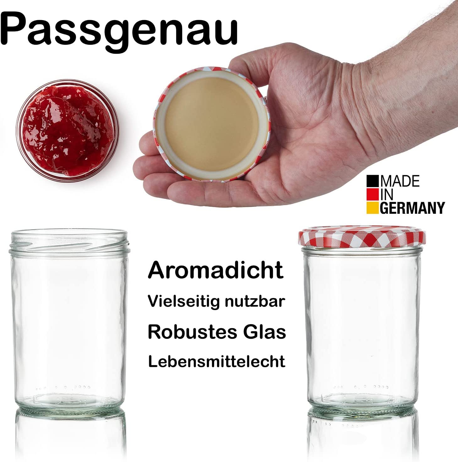 36x Einmachgläser 230 ml - Marmeladengläser TO 82 - Made in Germany - Einweckgläser inkl. Deckel 5