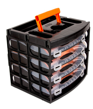 Sortierkasten Werkzeugkoffer mit 4 herausnehmbaren Schubladen - Sortierkästen Sortierkoffer 