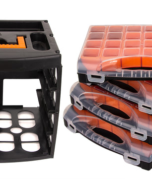 BigDean Sortierkasten Werkzeugkoffer mit 4 herausnehmbaren Schubladen - Sortierkästen Sortierkoffer  5