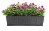 BigDean Blumenkasten mit Untersetzer 60 cm lang Rattan-Optik anthrazit - aus PP-Kunststoff 2