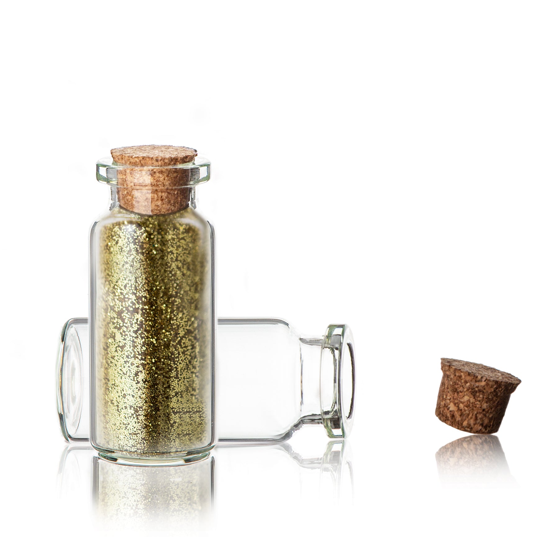 60 Stück 10 ml Glasfläschchen mit Korken ca. 5x2cm - Ideal als Gastgeschenk für Hochzeit