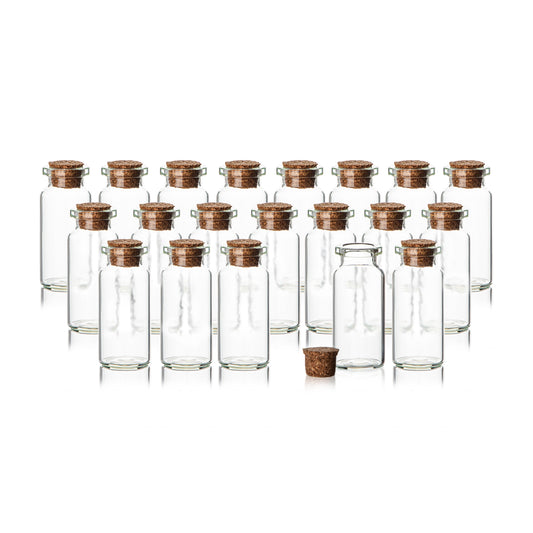 BigDean 80 Stück 10 ml Glasfläschchen mit Korken ca. 5x2cm - Ideal als Gastgeschenk für Hochzeit 2