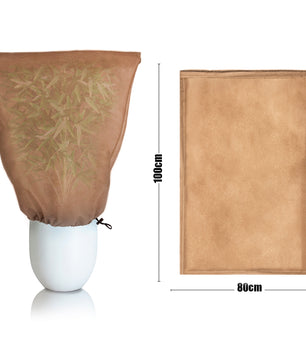 BigDean 3er Set XL Winterschutz Kübelpflanzensack 80 x 100 cm BRAUN Wintervlies Schutzhaube Vlies 2