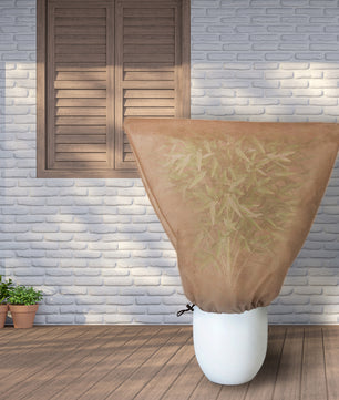 BigDean 3er Set XL Winterschutz Kübelpflanzensack 80 x 100 cm BRAUN Wintervlies Schutzhaube Vlies 4