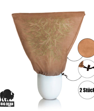 BigDean 2er Set XXL Winterschutz Kübelpflanzensack 120 x 180 cm BRAUN Pflanzenschutzsack Wintervlies 3