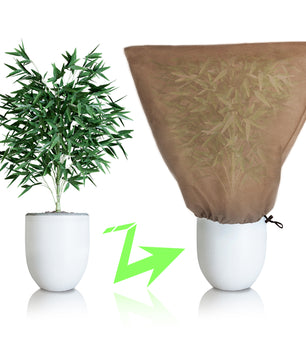 BigDean 2er Set XXL Winterschutz Kübelpflanzensack 120 x 180 cm BRAUN Pflanzenschutzsack Wintervlies 5