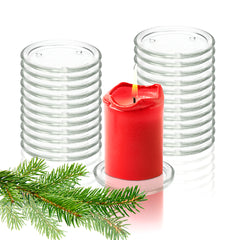Kerzenteller 11,5 cm rund - Kerzenständer Kerzenuntersetzer Glas Untersetzer mit Füßchen - für Kerzen bis Ø 8,5 cm - Glasuntersetzer Glasteller groß