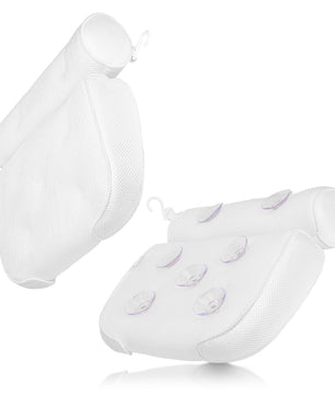 Badewannenkissen atmungsaktiv 4D Wannenkissen Badekissen mit 7 rutschfesten Saugnäpfen