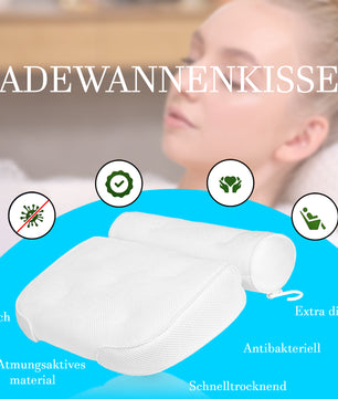 BigDean Badewannenkissen atmungsaktiv 4D Wannenkissen Badekissen mit 7 rutschfesten Saugnäpfen 2