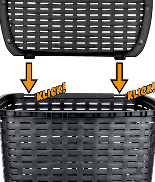 BigDean Wäschesammler 55L mit Deckel und 2 Griffen Wäschekorb Wäschebox in Flecht Rattan Optik - 4