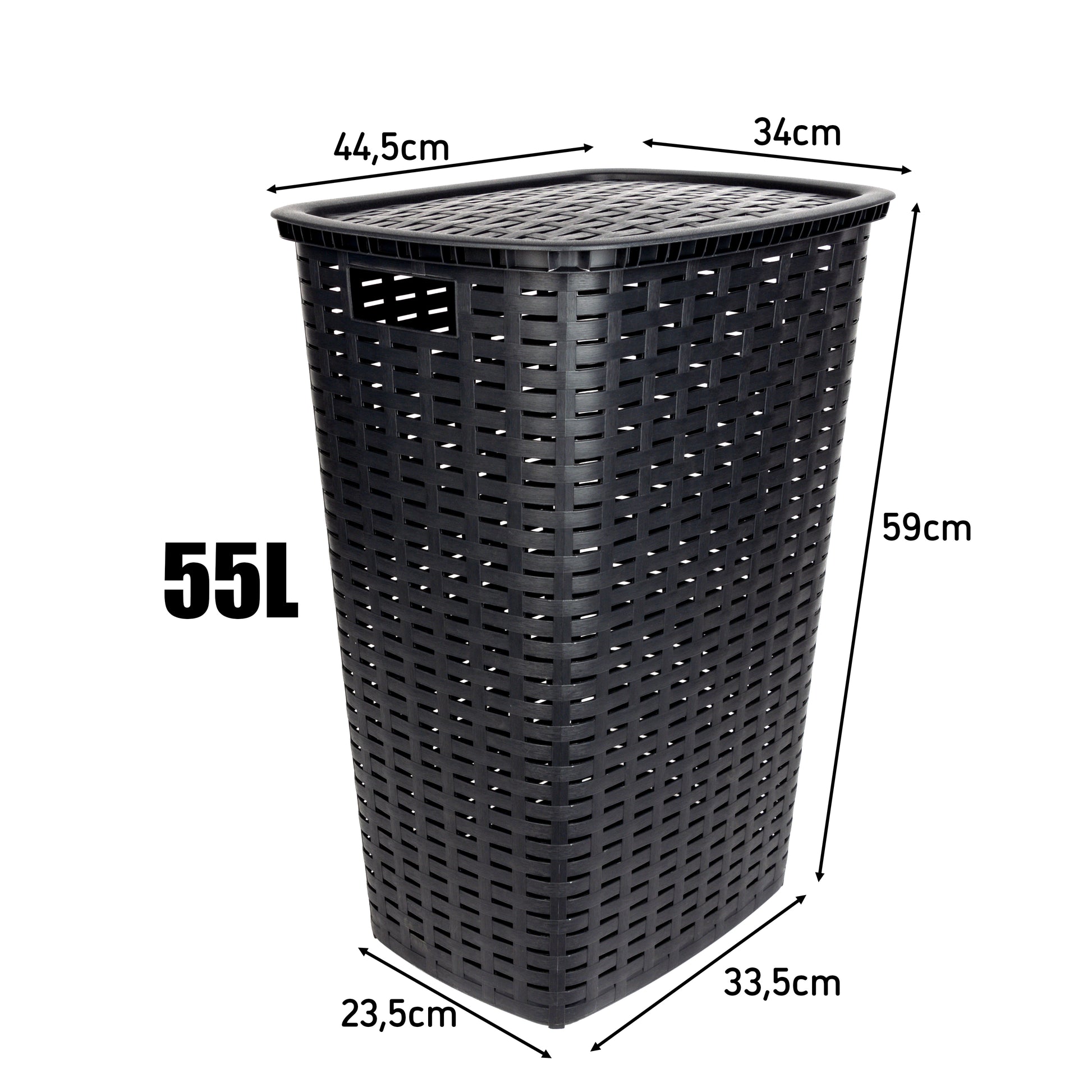 BigDean Wäschesammler 55L mit Deckel und 2 Griffen Wäschekorb Wäschebox in Flecht Rattan Optik - 6