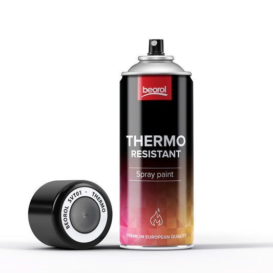 6 Dosen Thermolack 400 ml Ofenlack schwarz matt hitzebständiger Lack bis + 800°C Auspufflack schwarz matt Grill lack feuerfeste Farbe für Grill image 2