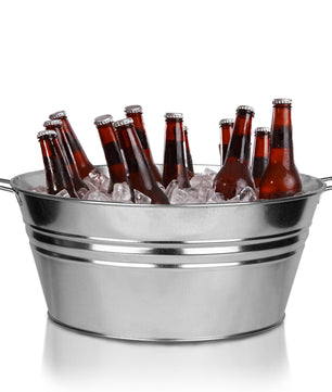 BigDean XL Zinkwanne Ø 48,5cm x 21,5cm H - massiv + wasserdicht zum Bepflanzen und Befüllen - Pflanz 3