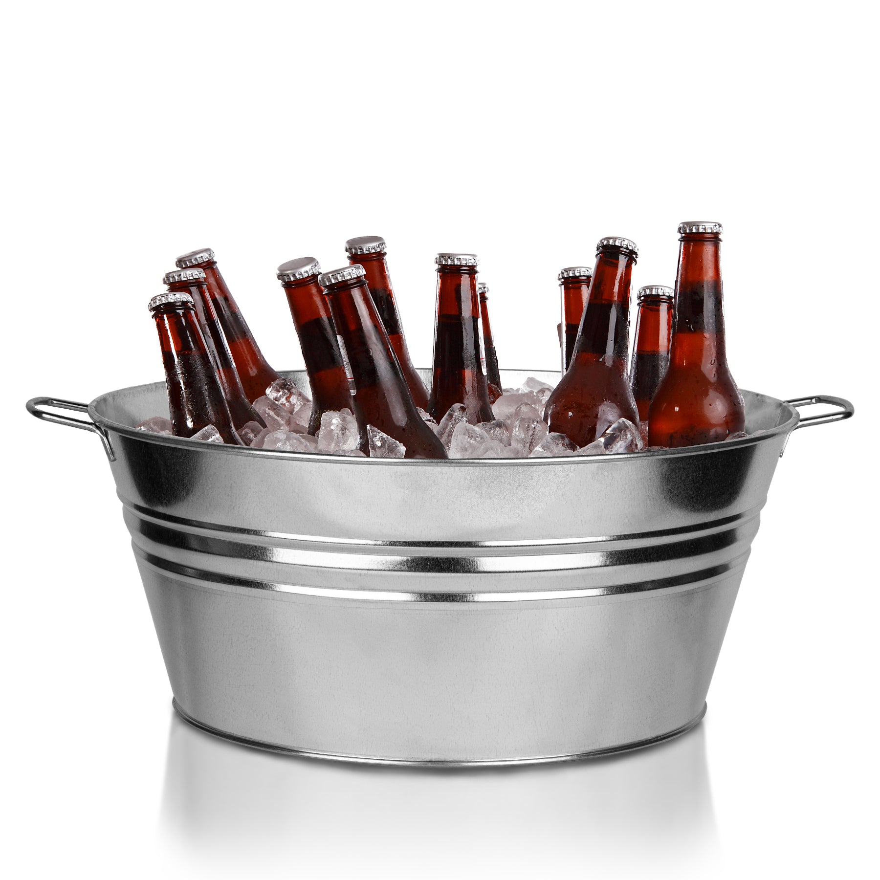 BigDean XL Zinkwanne Ø 48,5cm x 21,5cm H - massiv + wasserdicht zum Bepflanzen und Befüllen - Pflanz 3