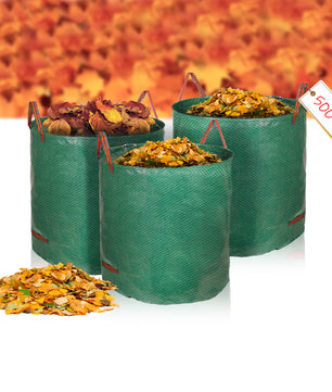 BigDean 5x 500L Laubsammler Gartenabfallsack– 150g/m² selbststehend 4 Griffe robust wasserdicht  4