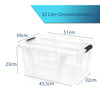 BigDean 2er Set Aufbewahrungsbox mit Deckel transparent 32L + Clipverschluss Stapelbox Ordnungsbox  6