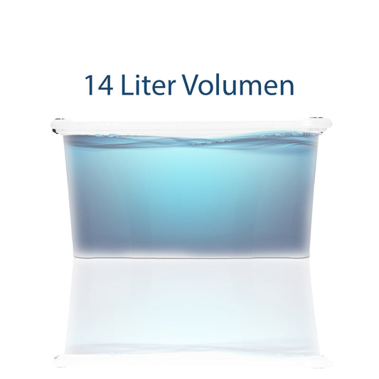 BigDean Aufbewahrungsbox mit Deckel transparent 14L + Clipverschluss Stapelbox Ordnungsbox Schuhbox 2