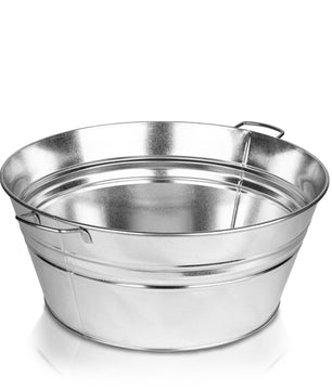 BigDean XXL Getränkewanne Getränkekühler mit Henkel 56x48,5x21,5cm rund Zinkwanne 2