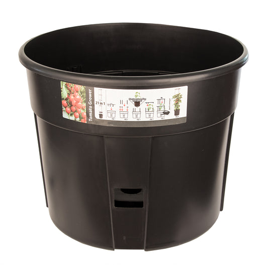 Prosperplast Anzuchttopf für Tomaten mit Rankhilfe – Pflanzkübel aus robustem Kunststoff | anthrazit | wetterfest & UV-beständig | ideal für Garten & Terrasse (39,2 cm) image 2