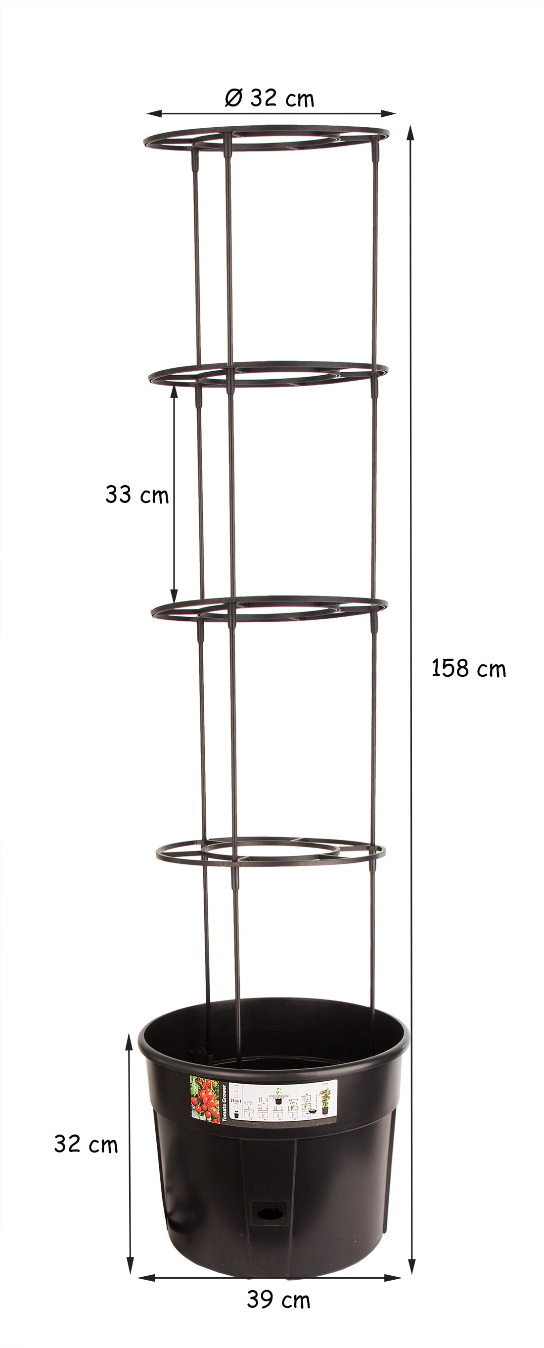 Tomatentopf mit Rankhilfe & Wasserspeicher - Tomaten Pflanzkübel 28L - Tomatenkübel 4