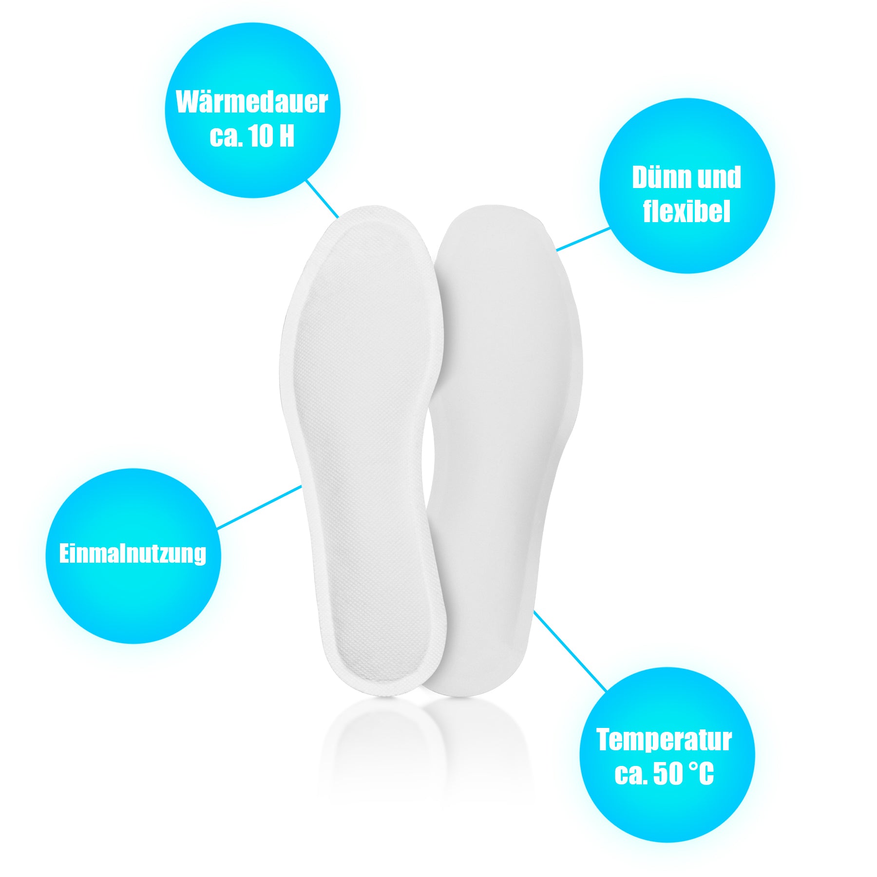 BigDean 48 Paar beheizbare Einlegesohlen dünn und flexibel in Einheitsgröße - Wärmesohlen für Schuhe 4