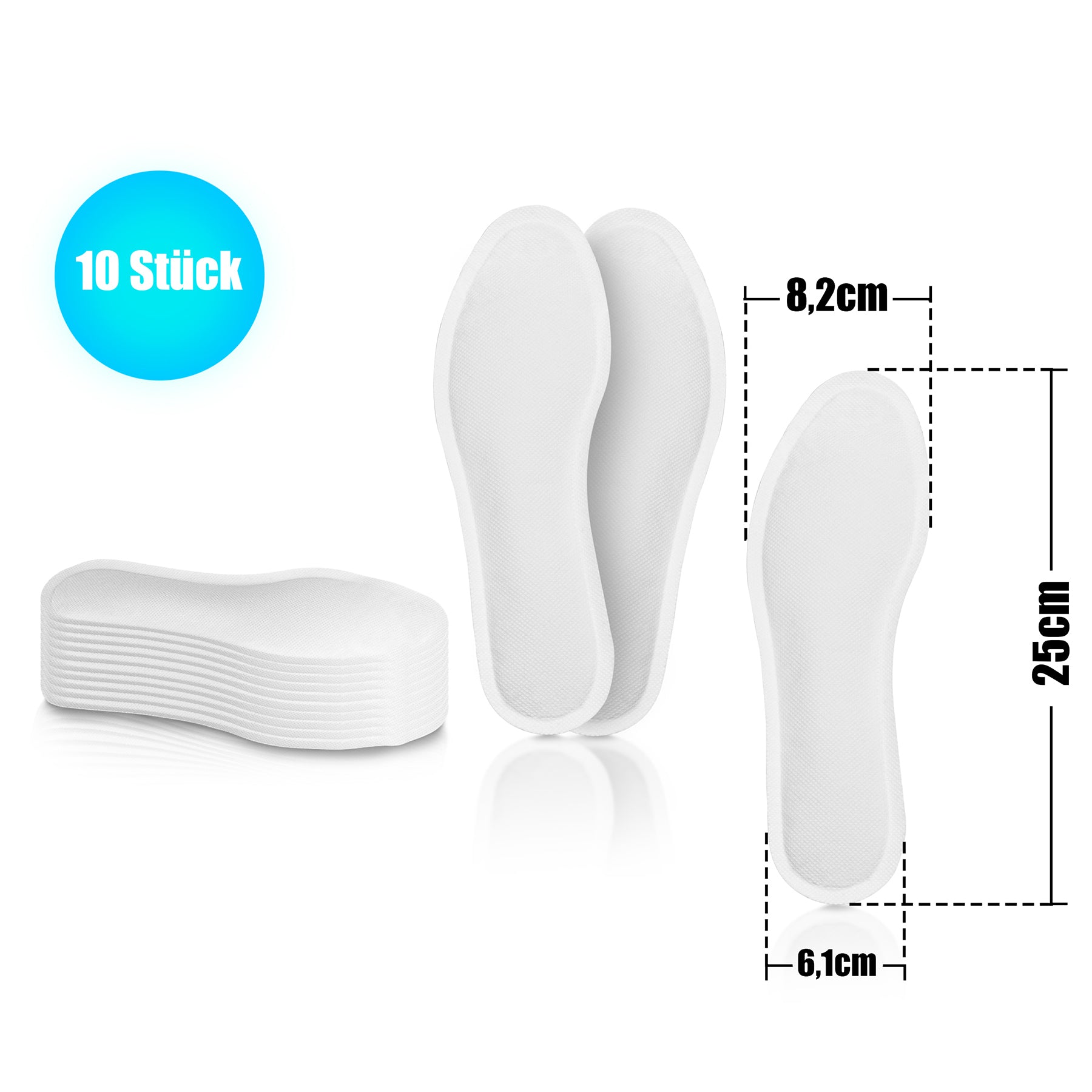 BigDean 10 Paar beheizbare Einlegesohlen dünn und flexibel in Einheitsgröße - Wärmesohlen für Schuhe 6