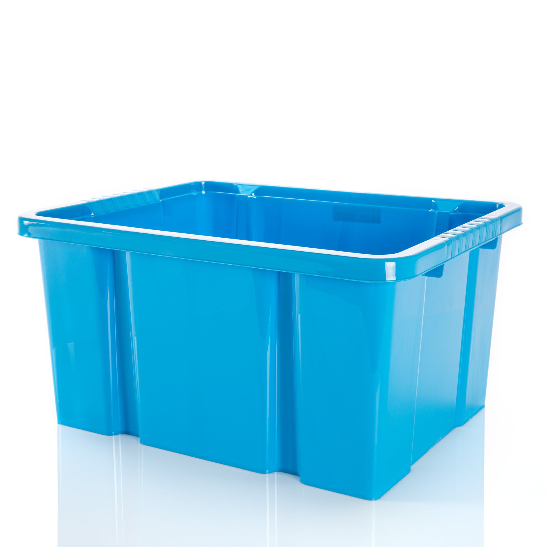 BigDean 3x Stabile Kunststoffbox Eurobox - 44x35x23 cm - passt in Kastenregale - Stapelbox blau Aufbewahrungsbox Drehstapelbehälter ohne Deckel