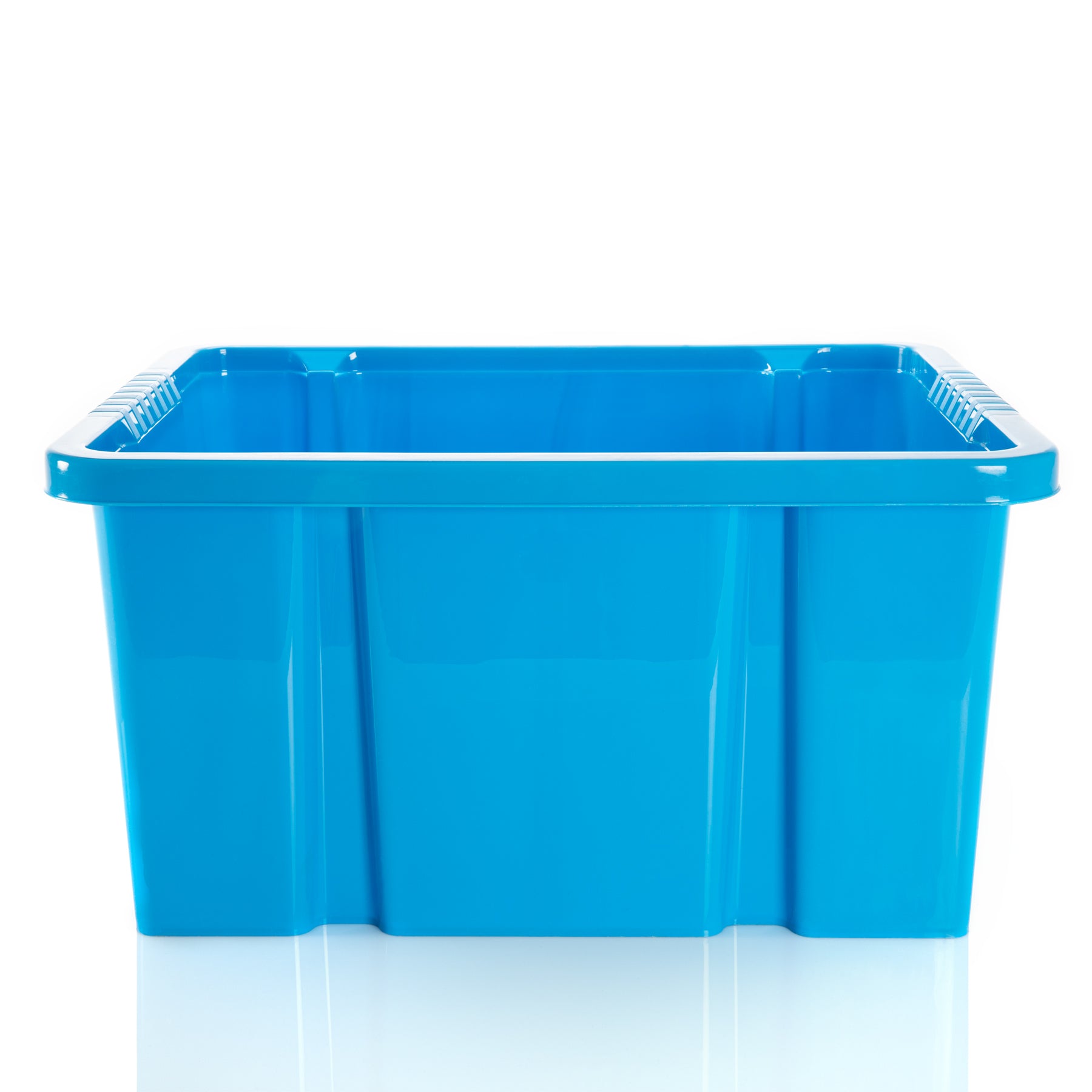 BigDean 3x Stabile Kunststoffbox Eurobox - 44x35x23 cm - passt in Kastenregale - Stapelbox blau Aufbewahrungsbox Drehstapelbehälter ohne Deckel 5