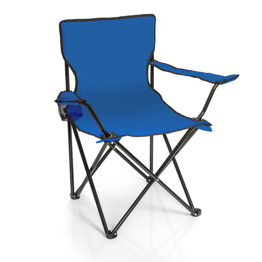 BigDean Faltstuhl BLAU Campingstuhl Anglerstuhl mit Getränkehalter & Tragetasche - Anglersessel klappbar - Klappstuhl Gartenstuhl Faltstuhl Relaxsessel Angelsessel faltbar image 1