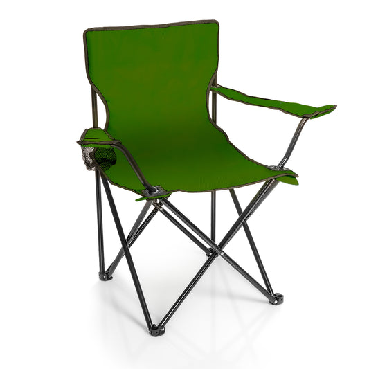 BigDean Faltstuhl GRÜN Campingstuhl Anglerstuhl mit Getränkehalter & Tragetasche - Anglersessel klappbar - Klappstuhl Gartenstuhl Faltstuhl Relaxsessel Angelsessel faltbar image 1