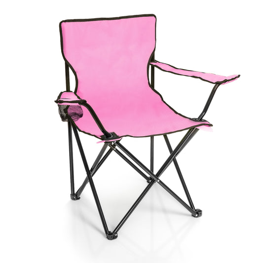 BigDean Faltstuhl PINK Campingstuhl Anglerstuhl mit Getränkehalter & Tragetasche - Anglersessel klappbar - Klappstuhl Gartenstuhl Faltstuhl Relaxsessel Angelsessel faltbar image 1