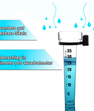 BigDean 2x Regenmesser Niederschlagsmesser - Für 1-35 mm Messungen - Einfach abzulesen 3
