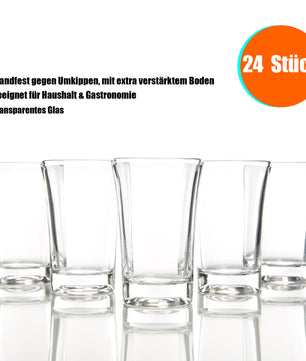 24er Set Schnapsgläser 4cl - Shotgläser aus Glas - Shot Gläser für Wodka, Ouzo, Sambuca, Tequila 3