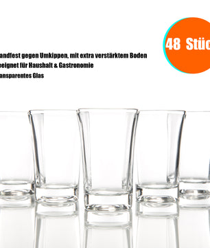 48er Set Schnapsgläser 4cl - Shotgläser aus Glas - Shot Gläser für Wodka, Ouzo, Sambuca, Tequila 3