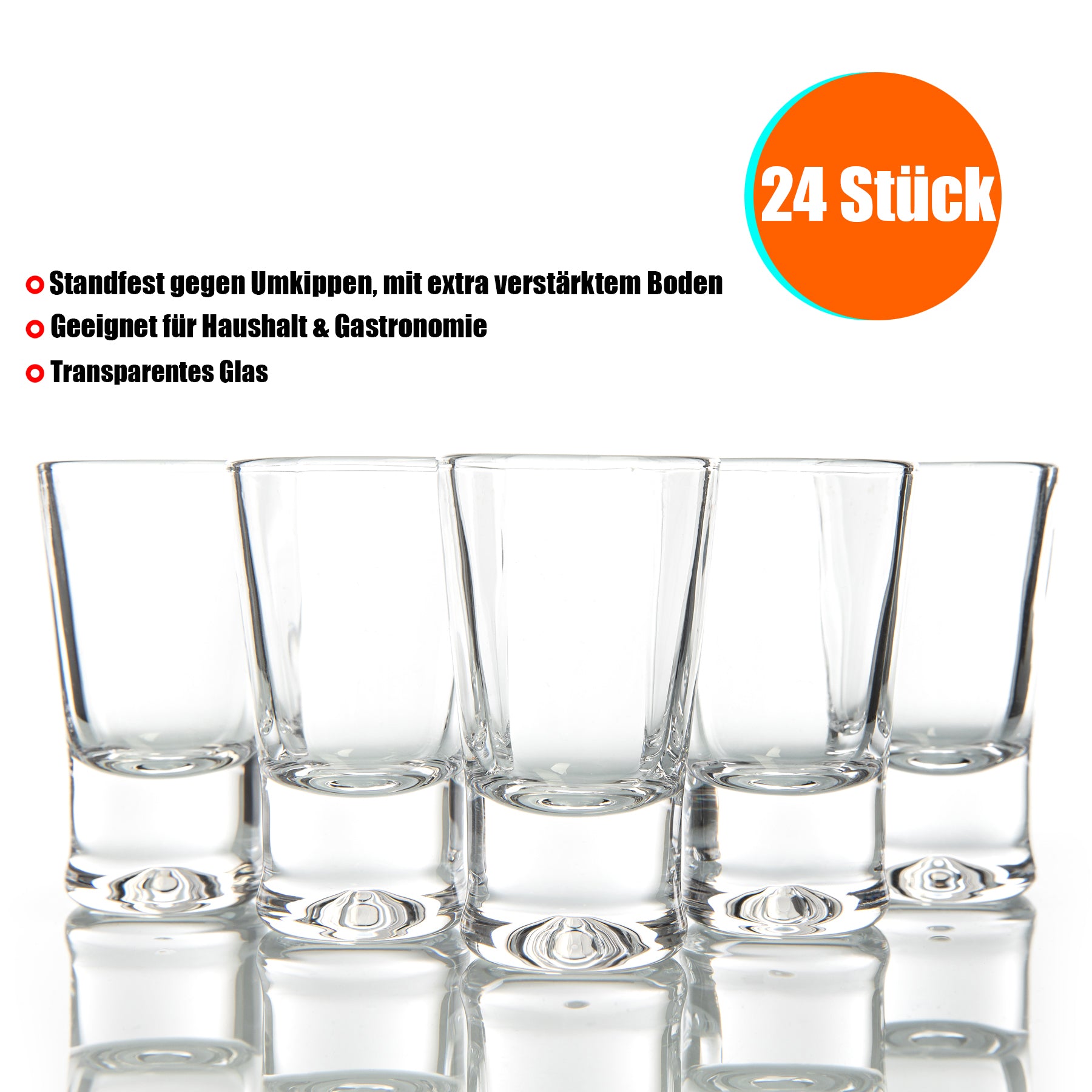 24er Set Schnapsgläser 2cl - Shot Gläser für Tequila, Wodka, Ouzo, Sambuca etc. - Stamperl 3