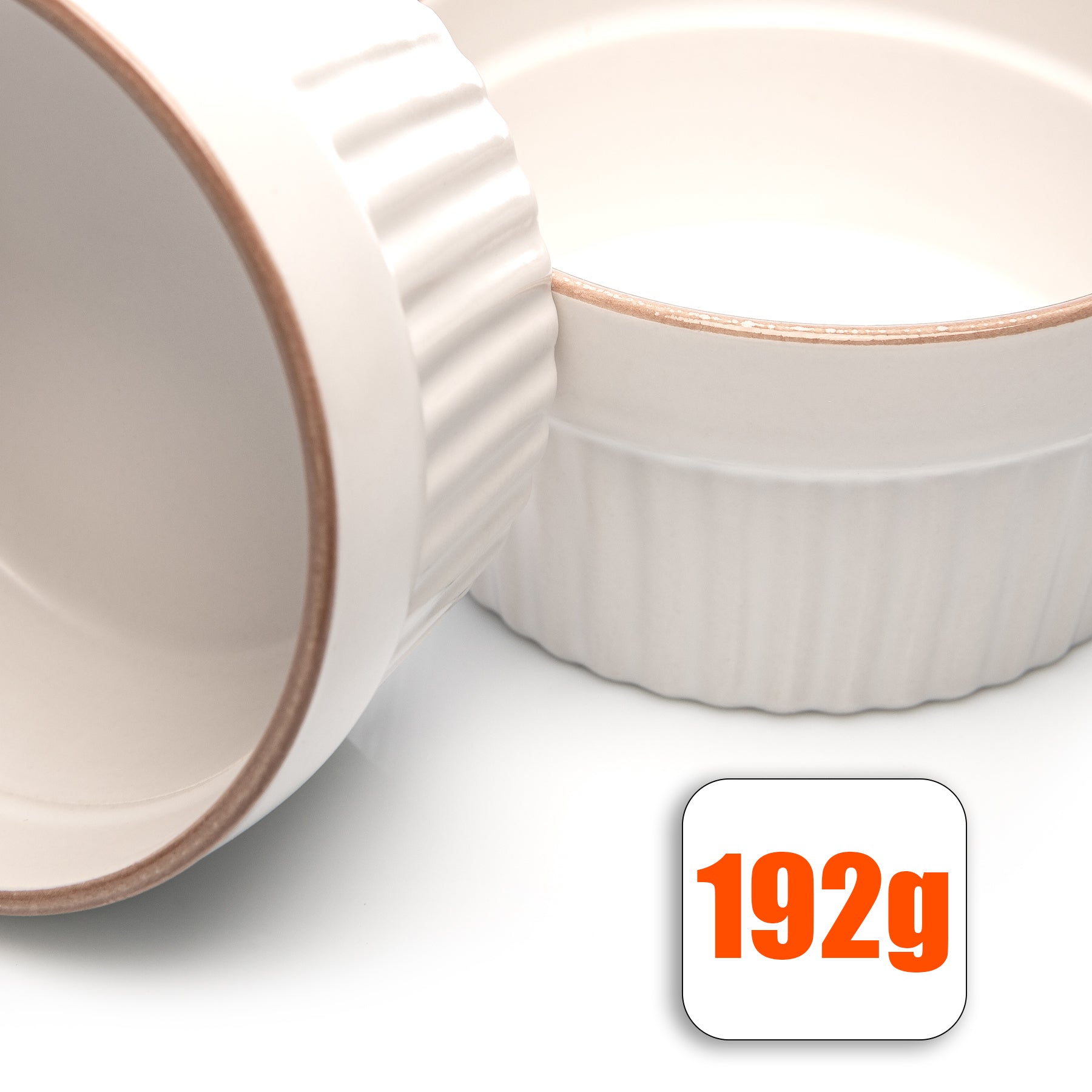 12x Souffle-Förmchen 9x5 cm 200 ml - weiß - Ofenfeste Förmchen Schälchen aus Keramik 4