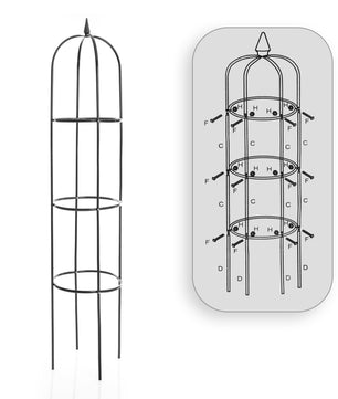 Rankhilfe Rosenbogen 40 x 200 cm grün wetterfest – Obelisk Rankturm Rosenstütze  4