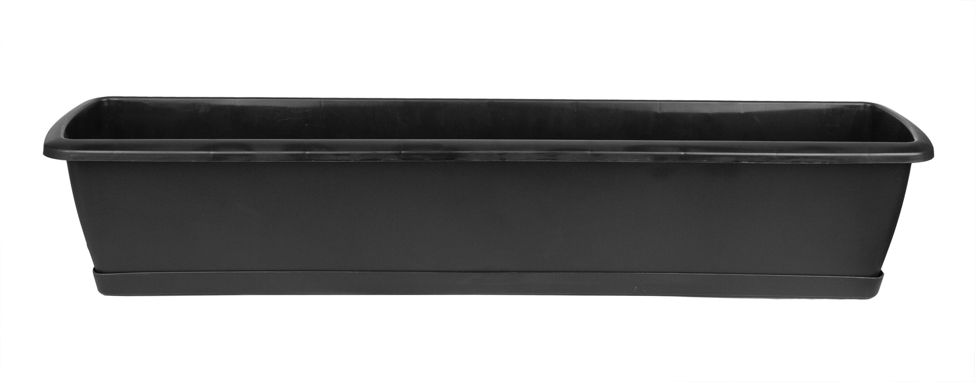 2er Set Blumenkasten mit Untersetzer 60 cm lang anthrazit - aus PP-Kunststoff 2