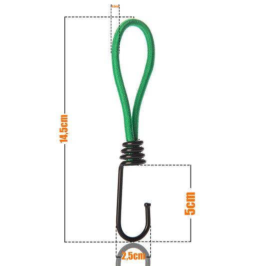 12x Planenspanner Expanderhaken Spanngummi mit Haken 19 cm 2