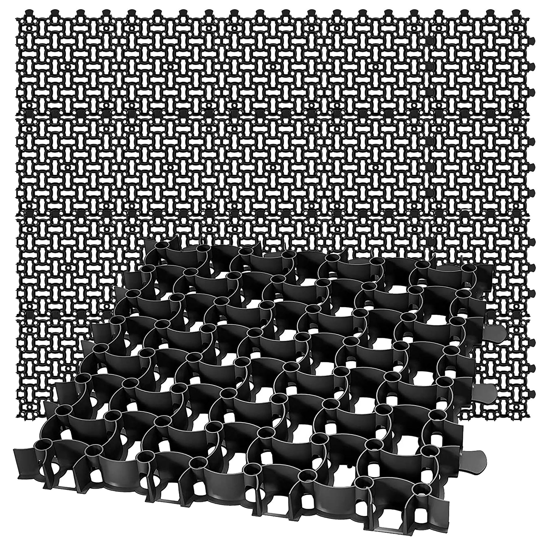 BigDean 20x Rasengitter Paddockplatte SCHWARZ 50x50 cm Rasenmatten Rasenwaben Kiesgitter Parkplatzrasen 5 m² image 1