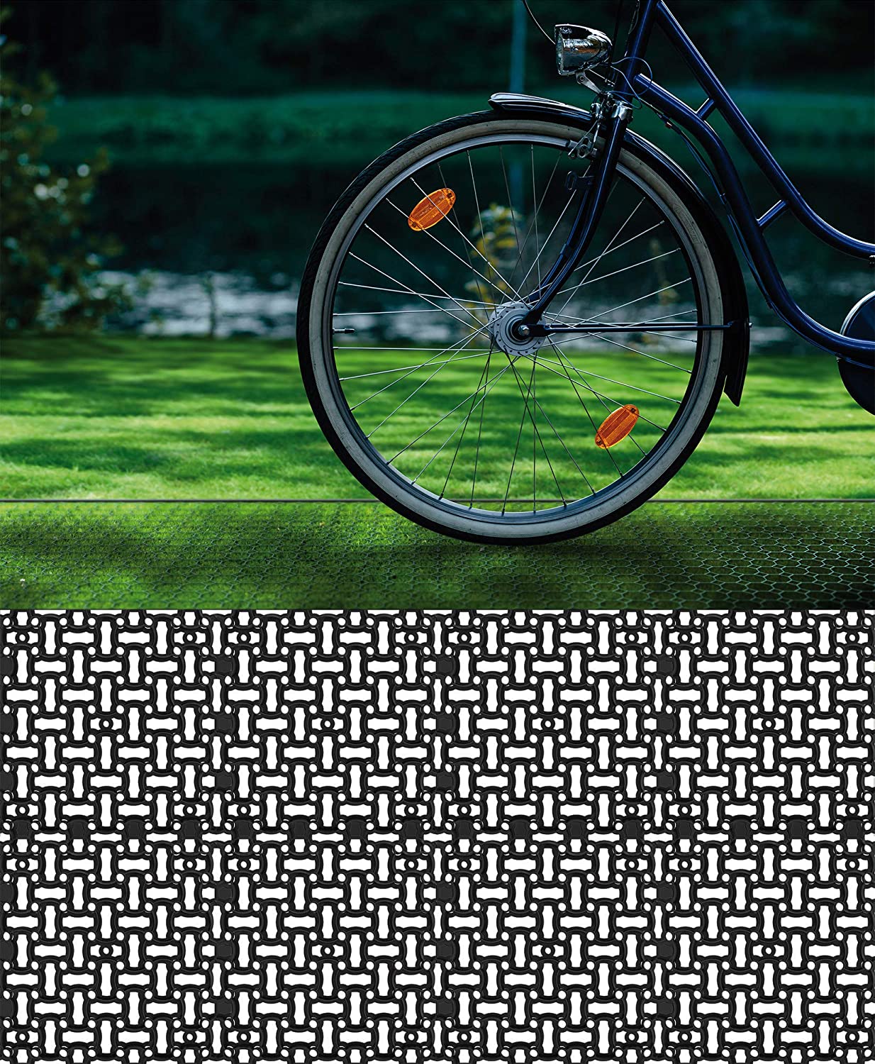 BigDean 20x Rasengitter Paddockplatte SCHWARZ 50x50 cm Rasenmatten Rasenwaben Kiesgitter Parkplatzrasen 5 m² image 2