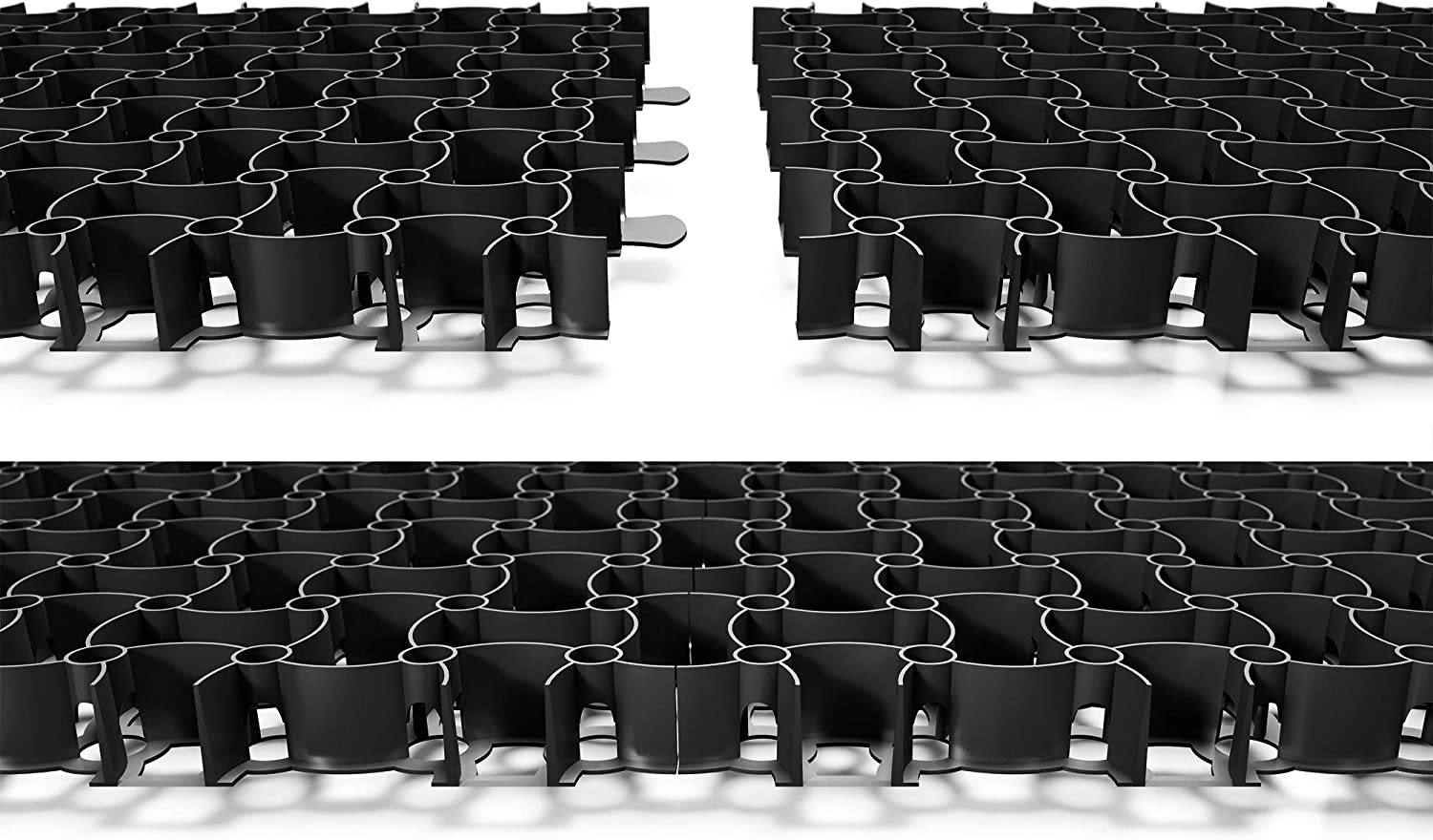 BigDean 20x Rasengitter Paddockplatte SCHWARZ 50x50 cm Rasenmatten Rasenwaben Kiesgitter Parkplatzrasen 5 m² image 3