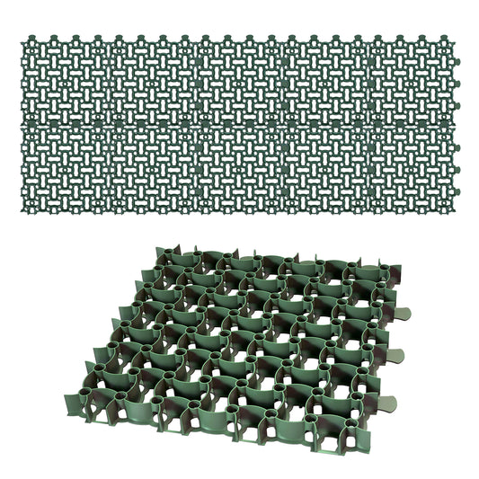 BigDean 10x Rasengitter Paddockplatte 50x50 cm Reitplatzmatten Rasenmatten Rasenwaben Kiesgitter Parkplatzrasen 2,5 m²