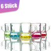 6x Schnapsglas 2cl farbige Shotgläser für Tequila, Wodka, Ouzo, Sambuca Pinnchen Stamperl 5