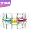 24x Schnapsglas 2cl farbige Shotgläser für Tequila, Wodka, Ouzo, Sambuca Pinnchen Stamperl 5