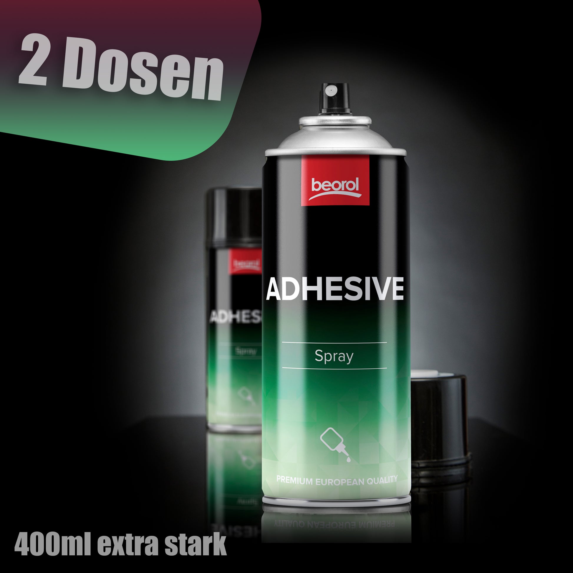 2x Sprühkleber Industriekleber - 400 ml Sprühdose transparent extra stark Kraftsprühkleber 3