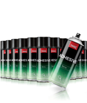 12x Sprühkleber Industriekleber - 400ml Sprühdose transparent extra stark Kraftsprühkleber