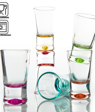 BigDean 6er Set Schnapsgläser 2cl – farbige Shot Gläser für Tequila, Wodka, Ouzo, Sambuca etc. - Sta 6