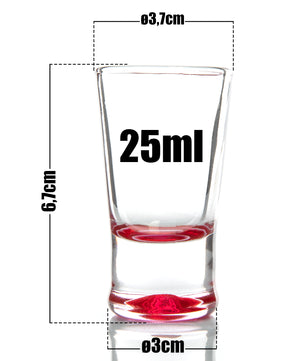BigDean 24er Set Schnapsgläser 2cl – farbige Shot Gläser für Tequila, Wodka, Ouzo, Sambuca etc. 2